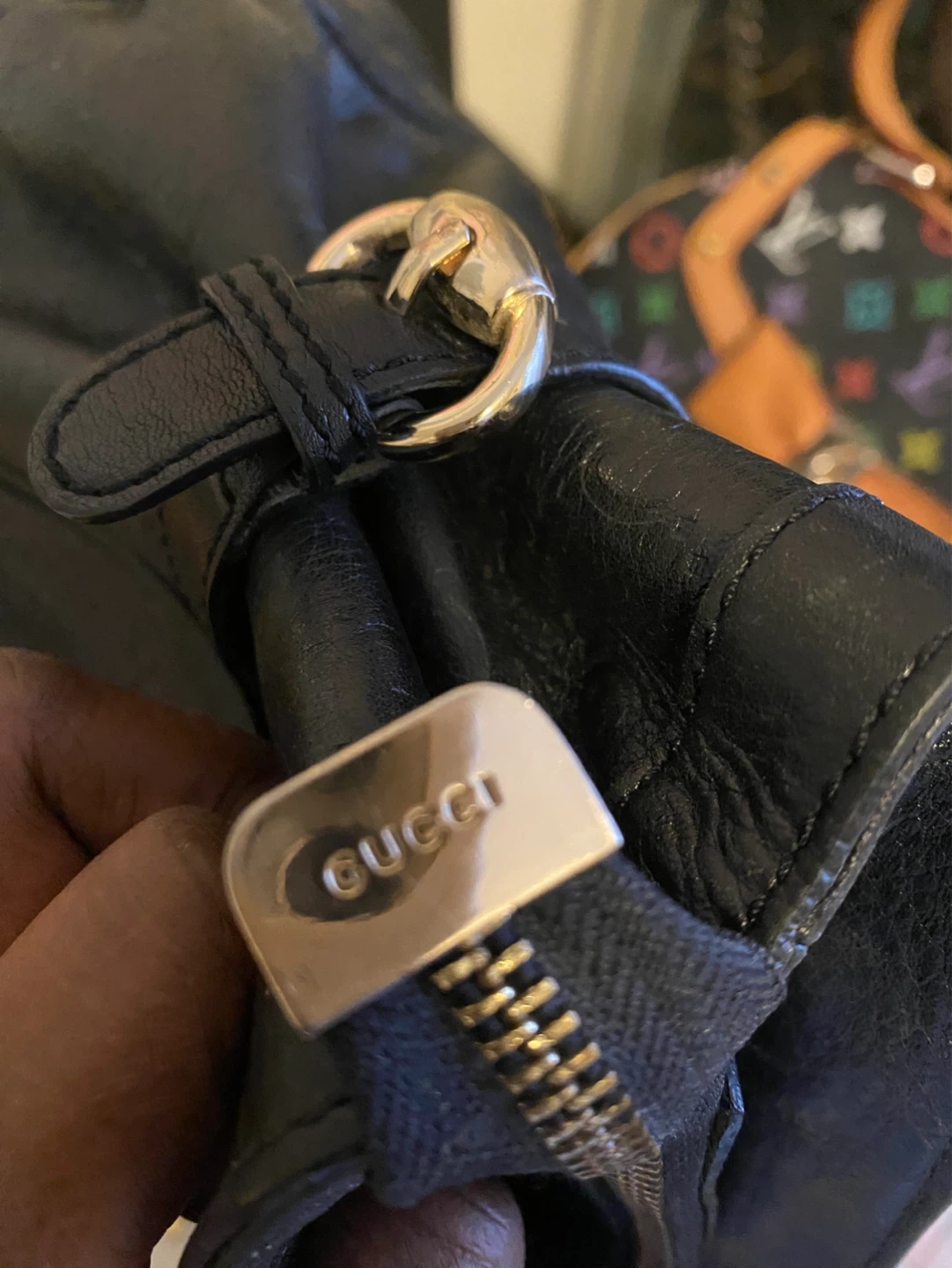 Black Leather authentic Gucci Tote Bag - photo 3