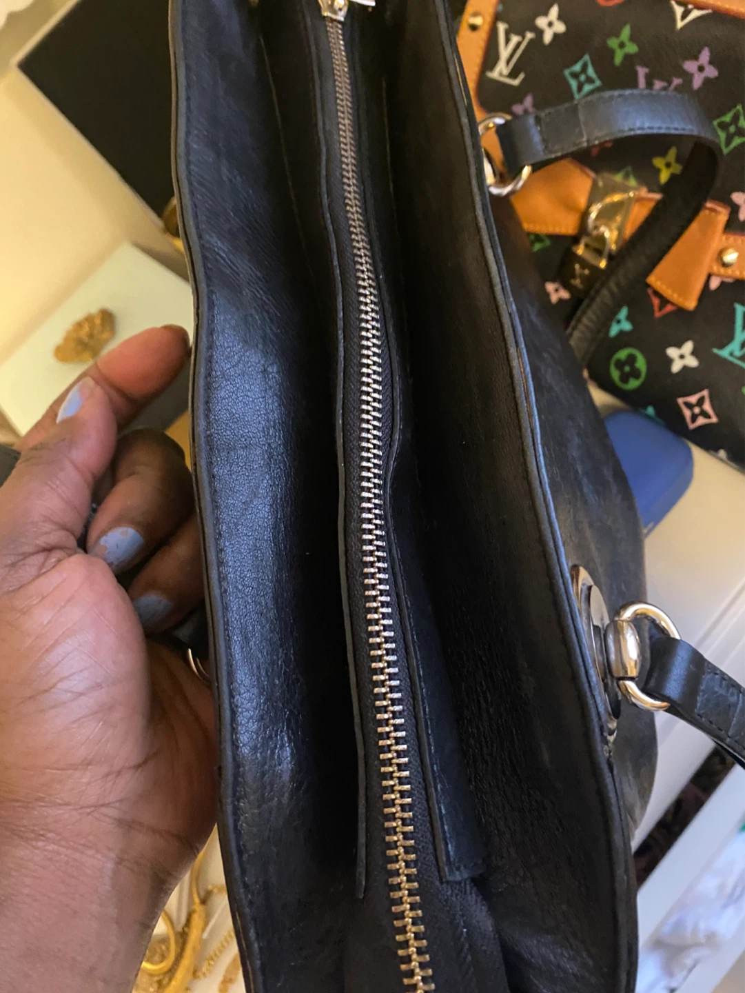 Black Leather authentic Gucci Tote Bag - photo 5