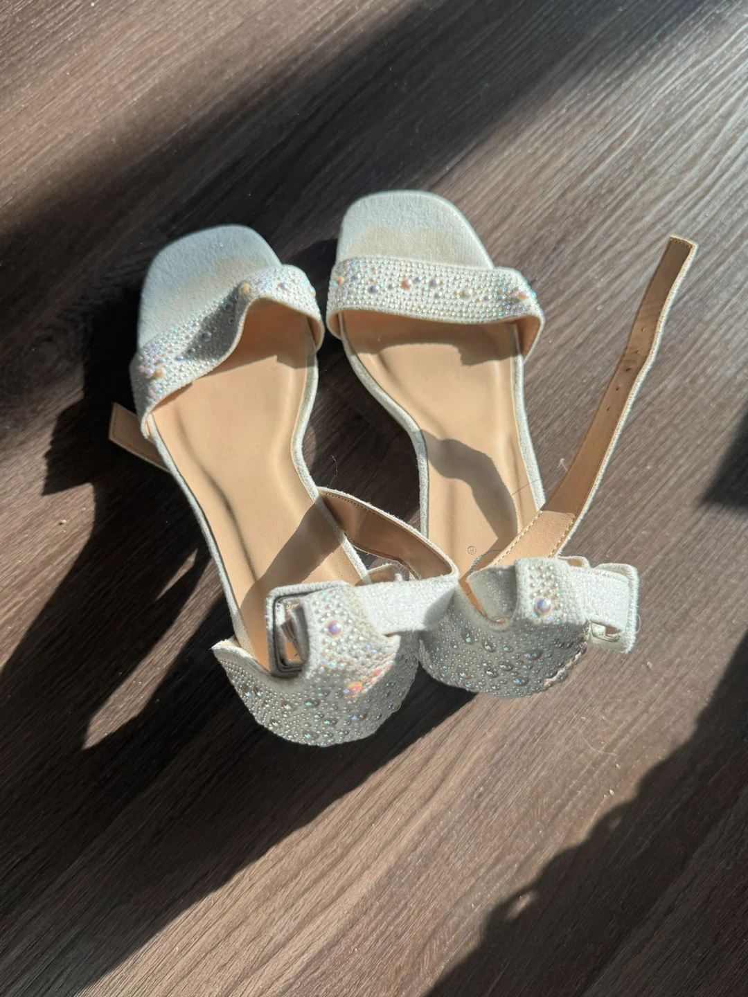 Sparkly White Heels with Ankle Strap - photo 2