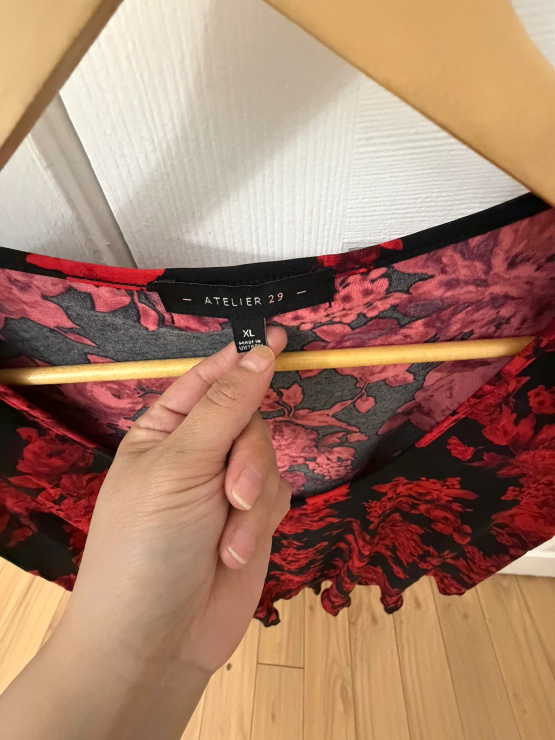 Black and Red Floral Sheer Blouse - photo 2