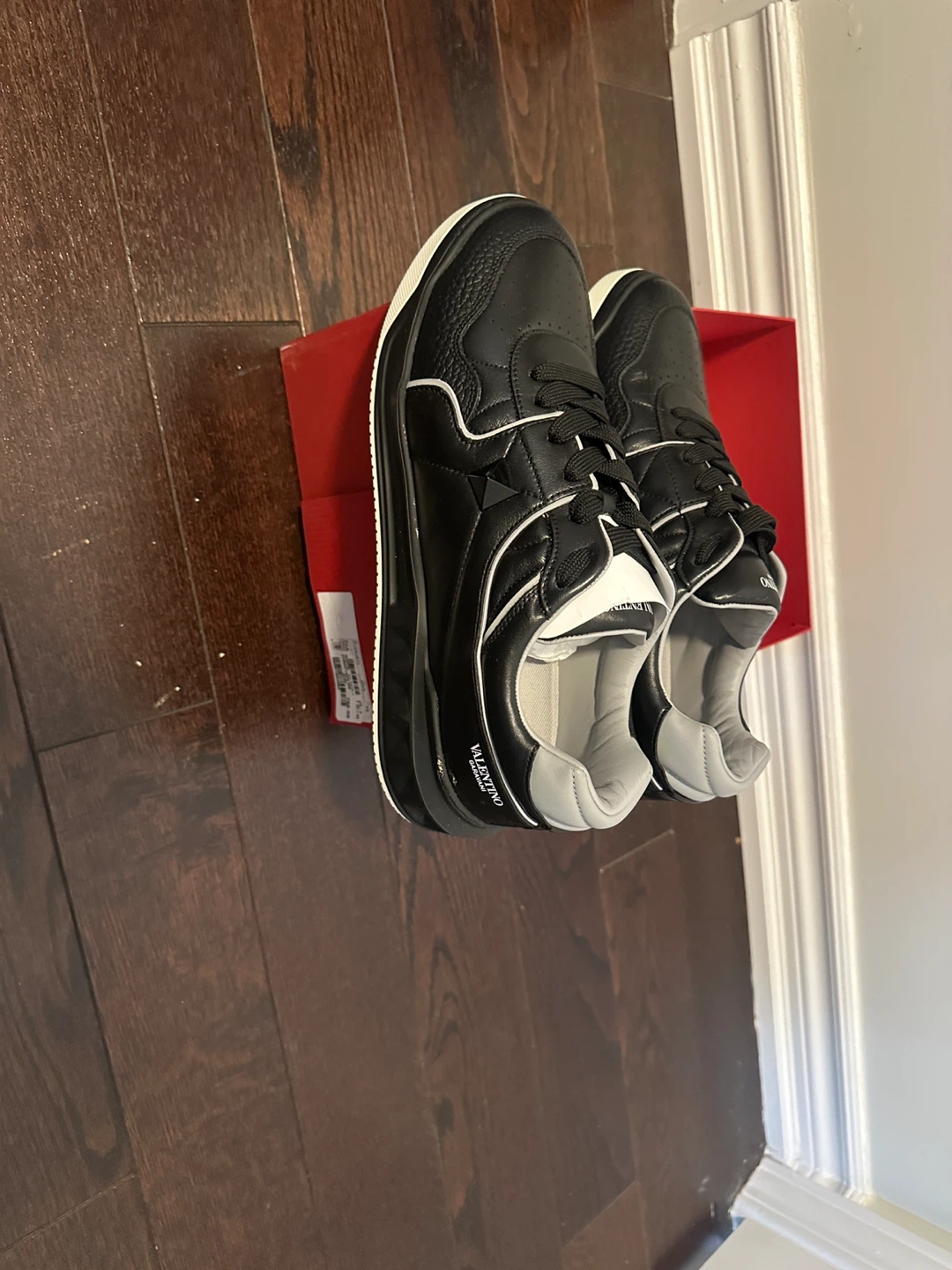 Valentino Garavani Black Leather Sneakers with Box - photo 2