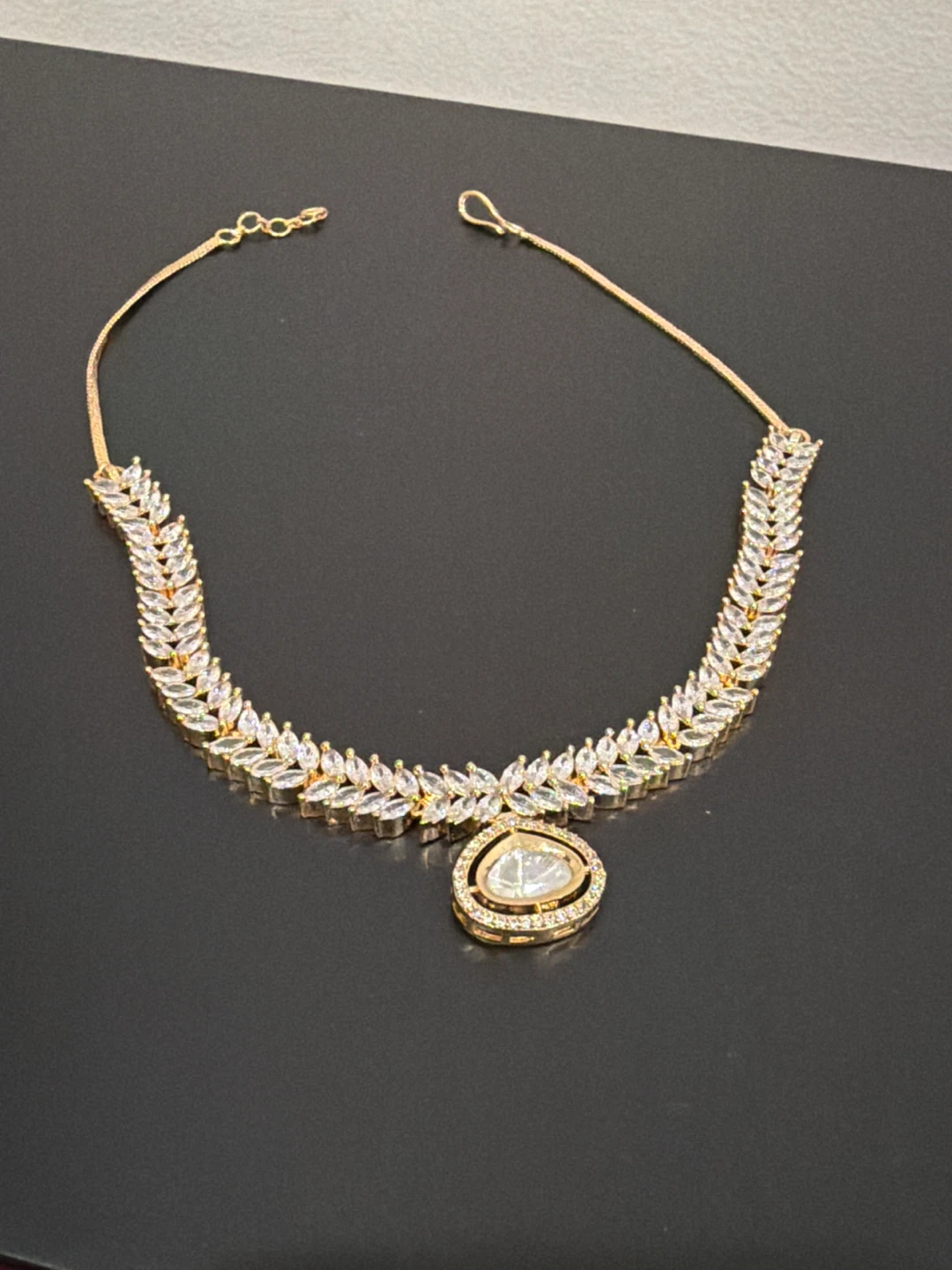 Gold-tone Statement Necklace and Earrings Set - photo 2