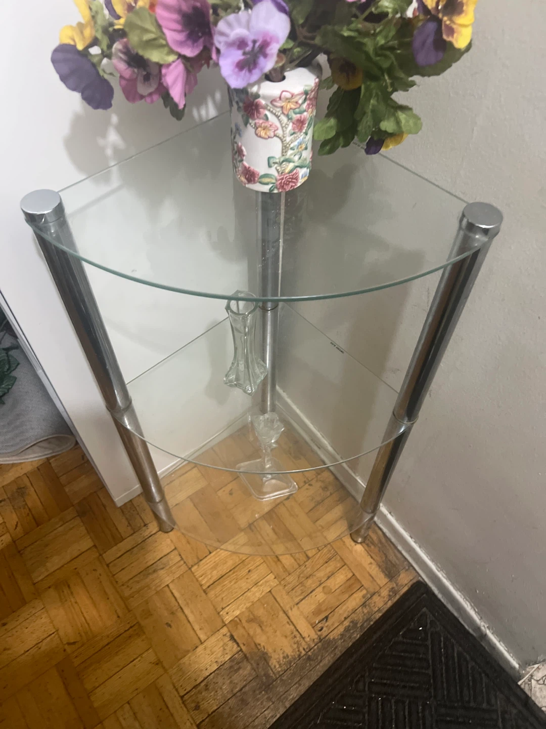 3-Tier Glass Corner Shelf Unit - photo 5