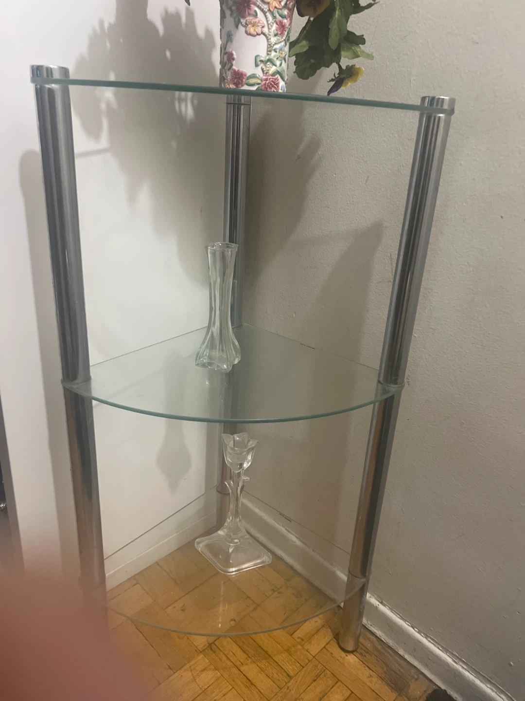 3-Tier Glass Corner Shelf Unit - photo 4