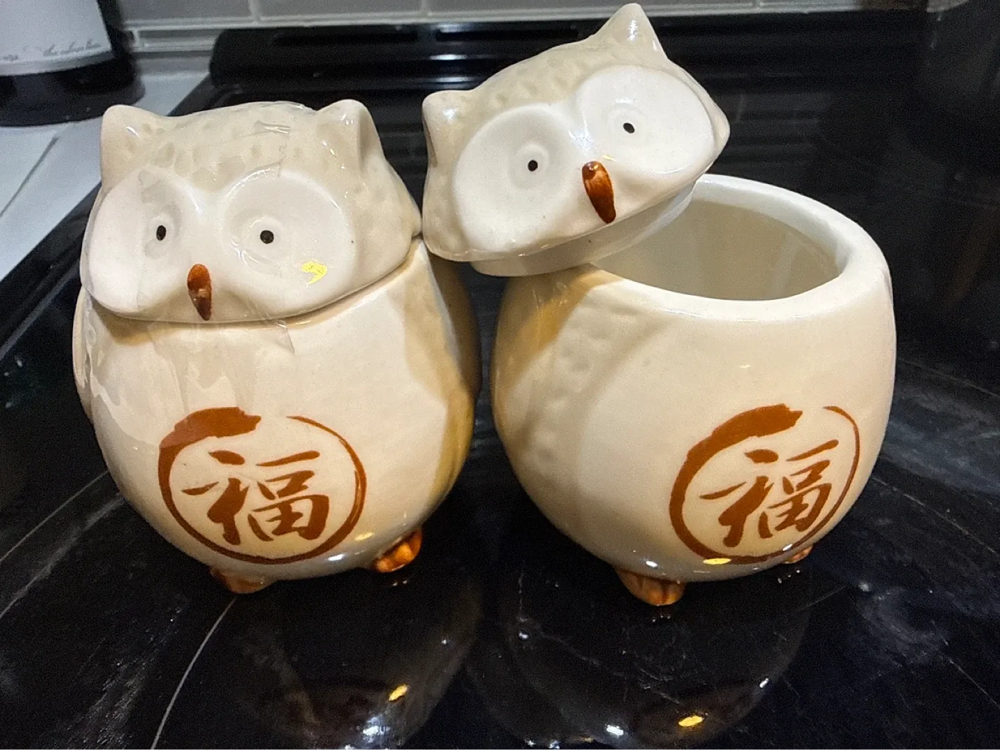 Ceramic Owl Container Set