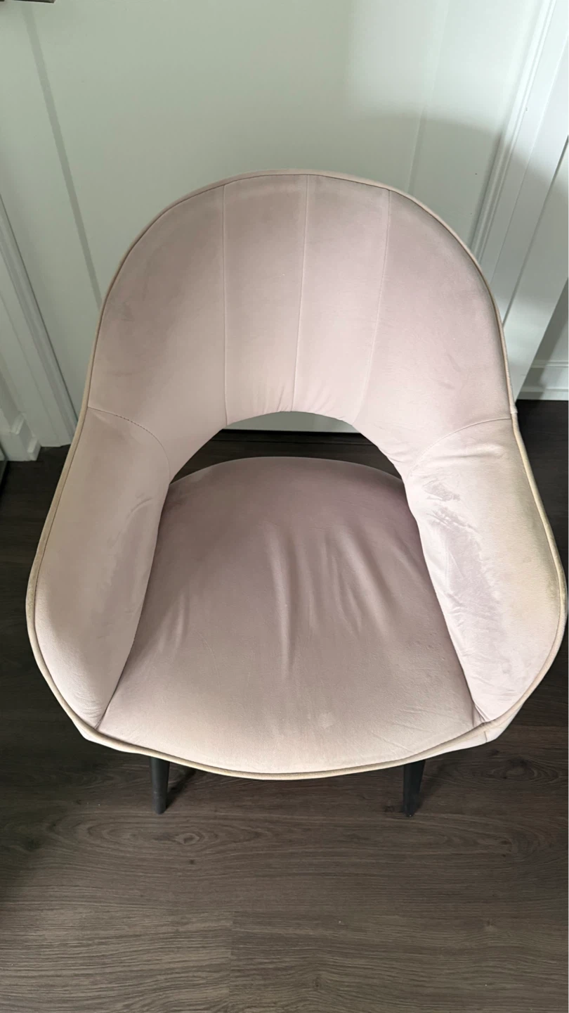 Pink Velvet Accent Chair