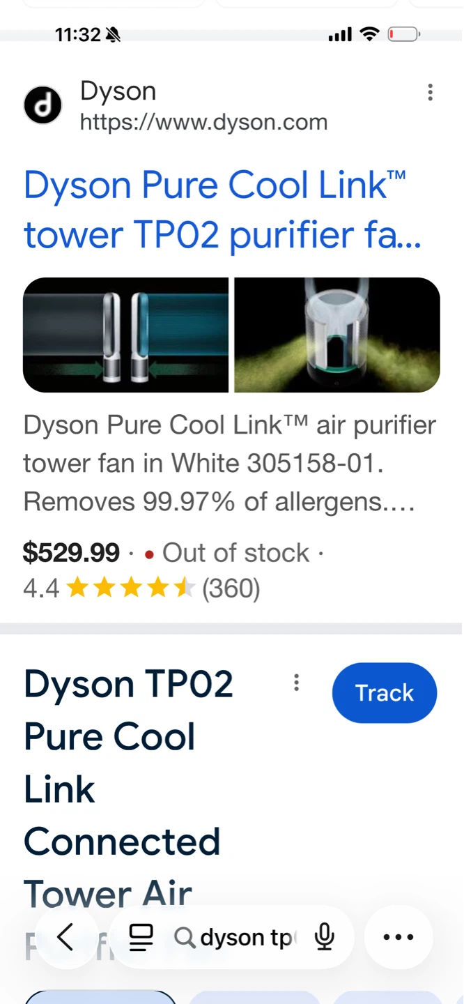 New in Box Dyson Pure Cool Link Tower Air Purifier Fan