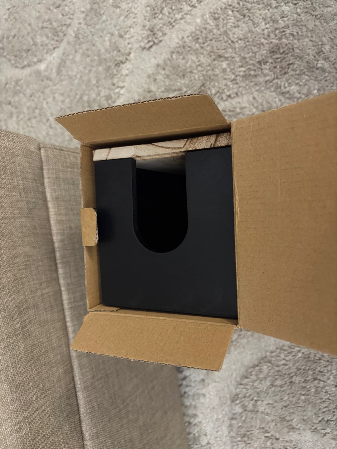Black Paper Towel Holder with Wood Lid - photo 2