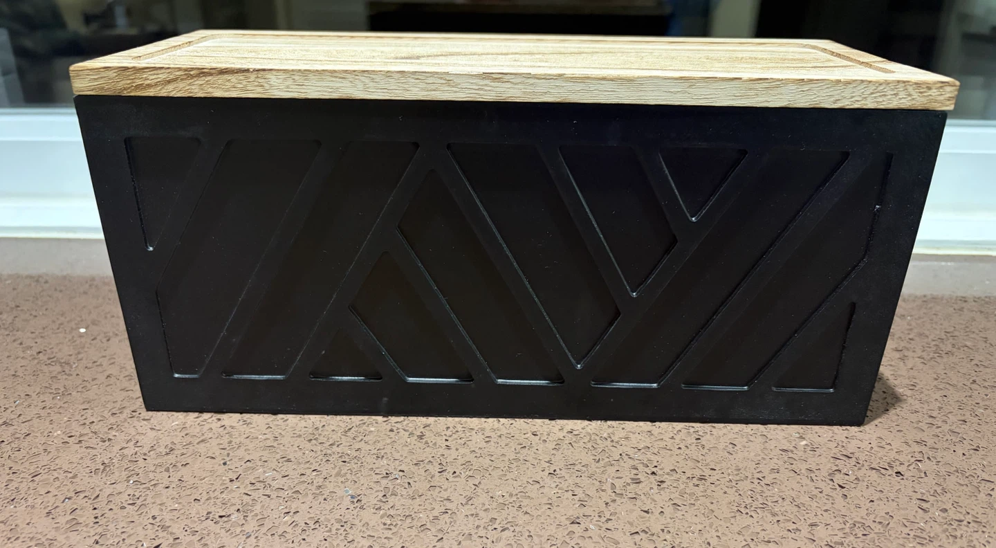 Black Paper Towel Holder with Wood Lid - photo 4