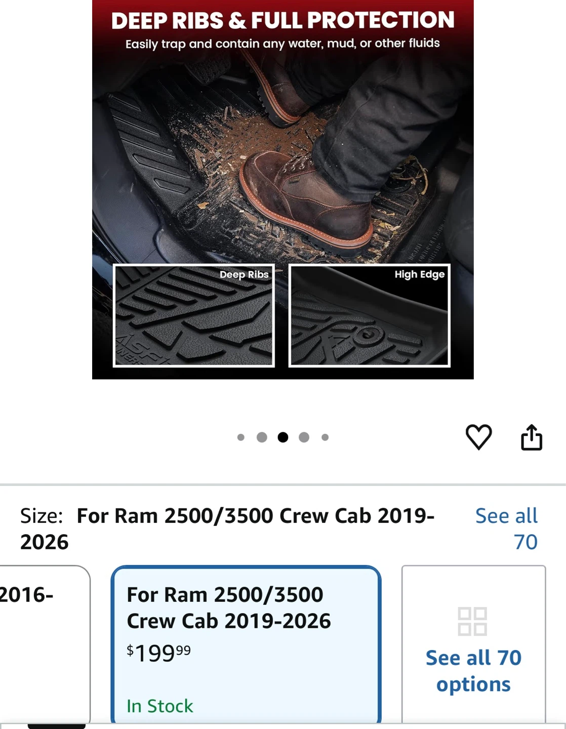 Floor Mats for Ram 2500/3500 Crew Cab 2019-2026 - photo 3