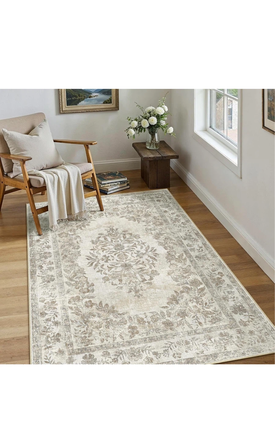 Vintage Floral Area Rug 6x 9