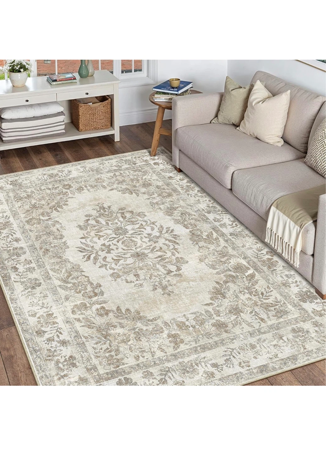 Vintage Floral Area Rug 6x 9 - photo 3