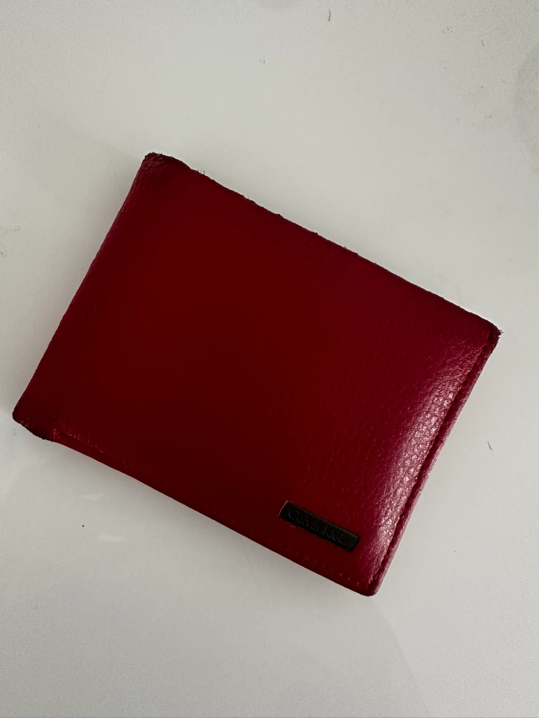 Calvin Klein Red Leather Bifold Wallet