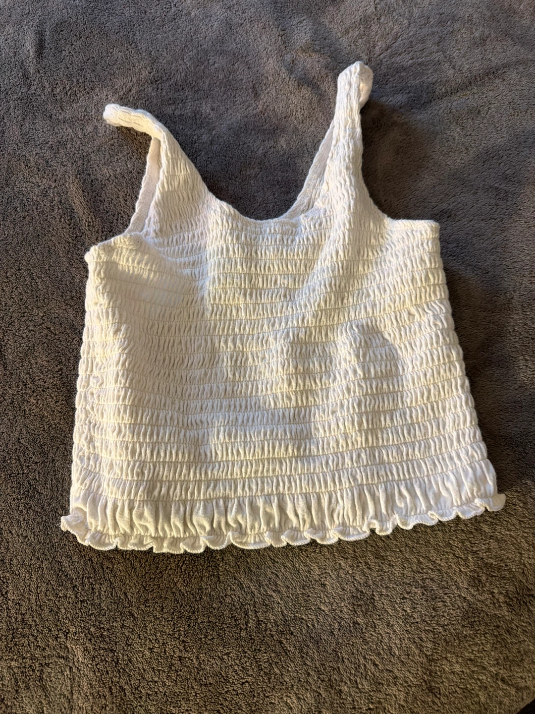 Hollister White Smocked Tank Top