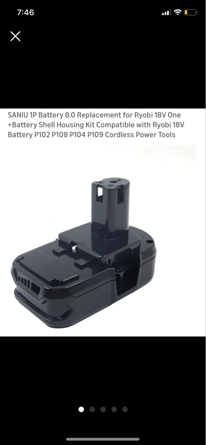 Saniu 8.0 Battery Replacement Housing for Ryobi 18V One+ Tools