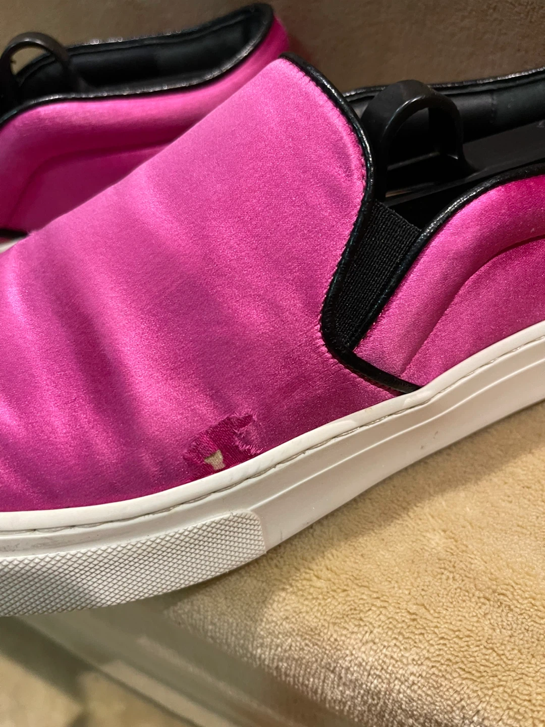 Authentic Celine Paris Slip-On Sneakers - Pink Satin - photo 4