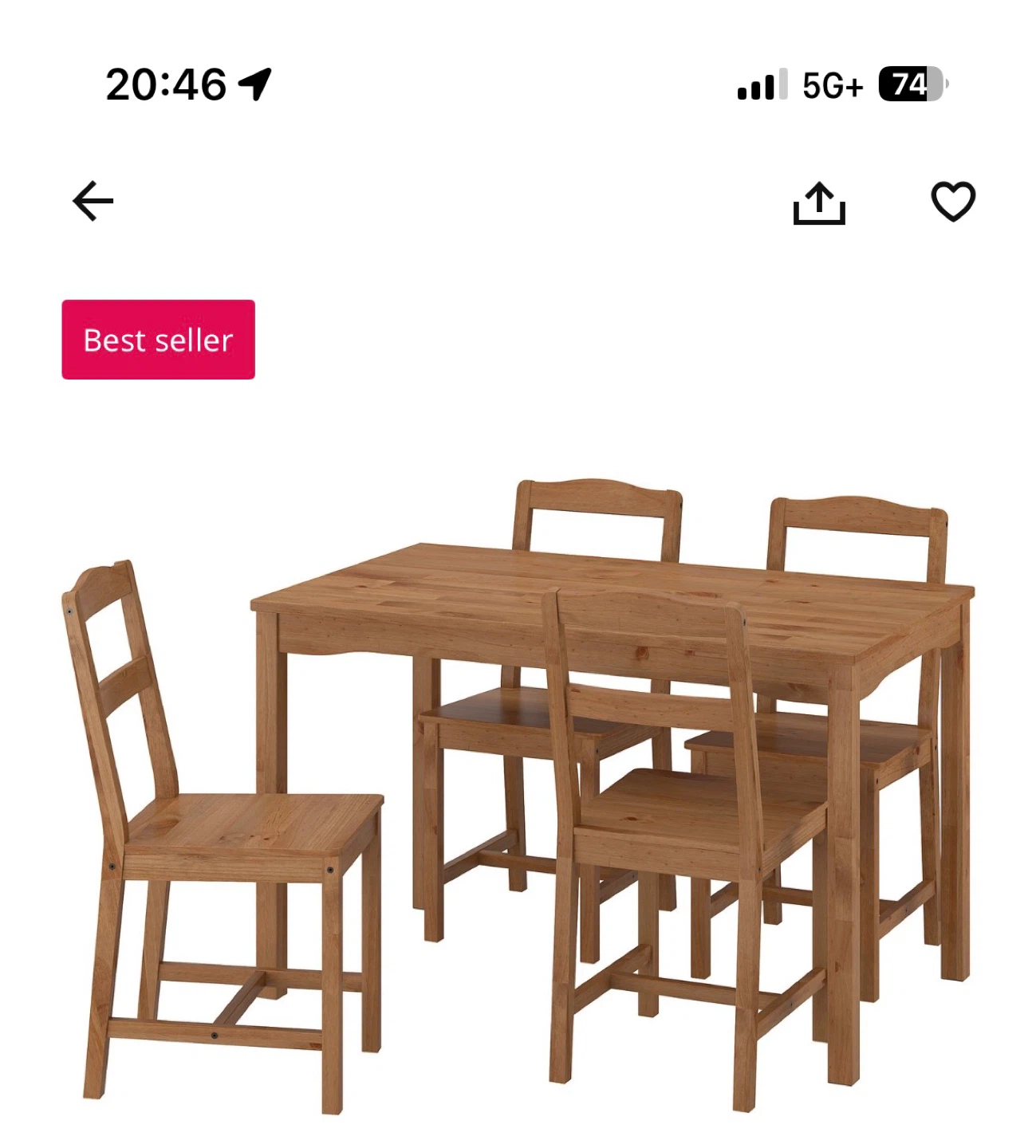 Wooden Dining Table and Chairs Set - photo 3