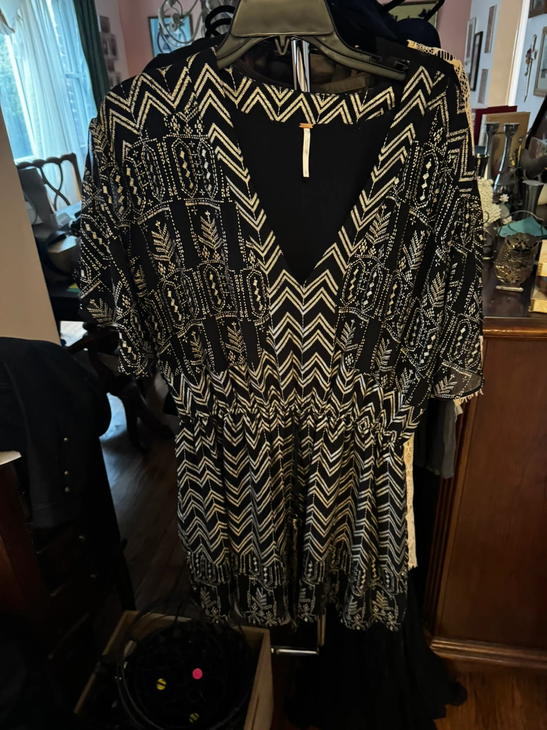 Free People Black & White Chevron Print Kimono Dress - photo 3