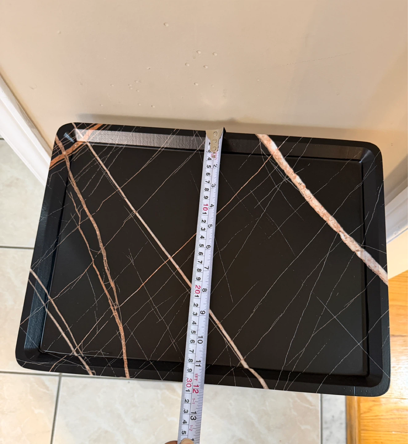 Adjustable Rolling Tray Table - Black faux Marble - photo 5