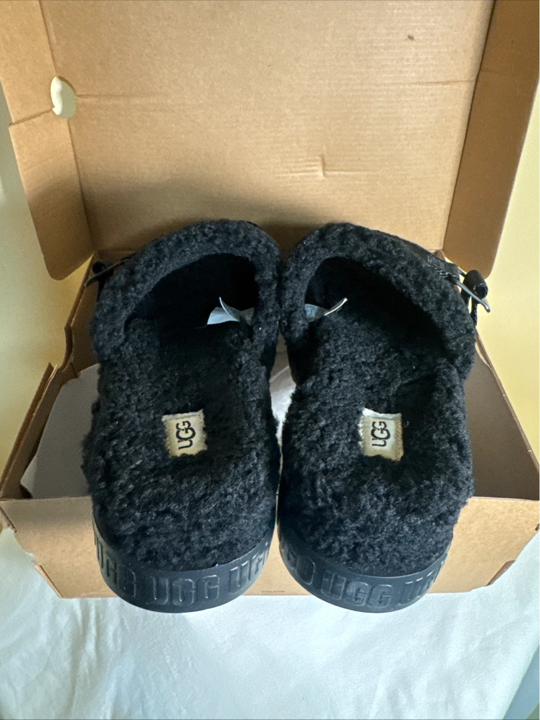 UGG Black Fluffy Slide Sandals - photo 5