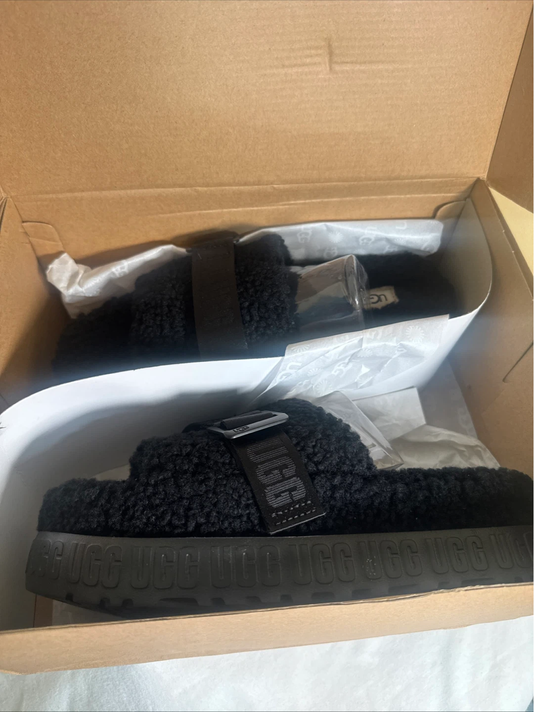 UGG Black Fluffy Slide Sandals - photo 3