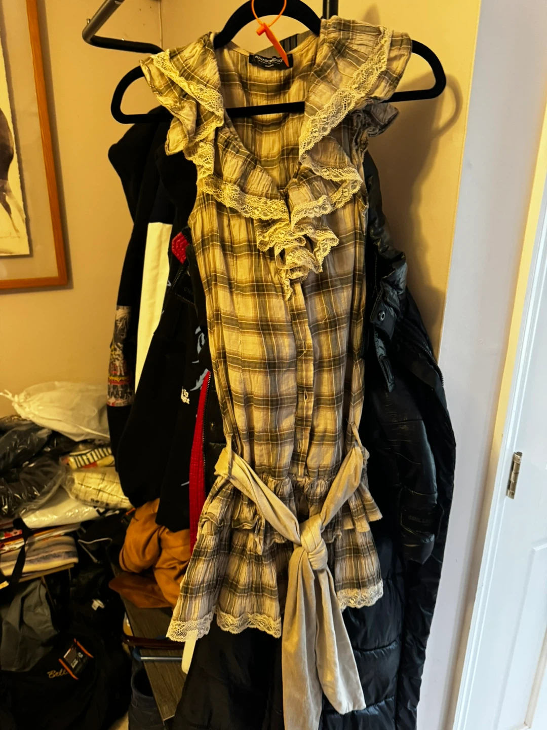 Rinascimento Plaid Ruffle Dress Size S