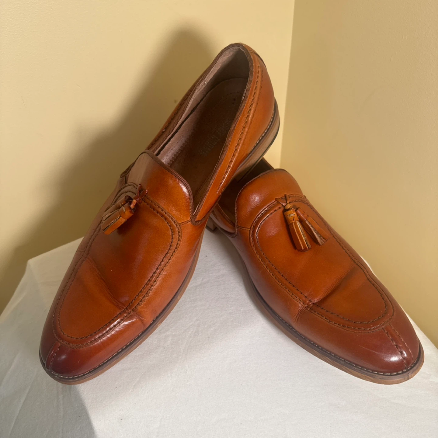Stacy Adams Men's Tassel Loafer Shoes Brown Leather Size 12M