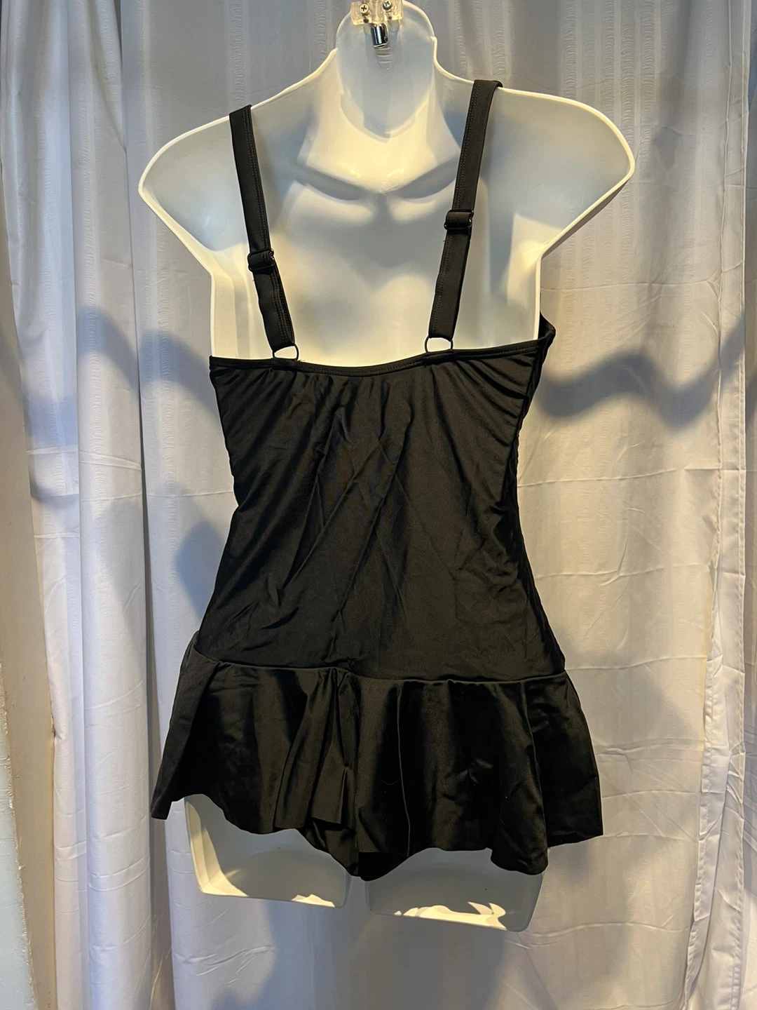 (New) Black One-Piece Swimsuit with Skirt - photo 2