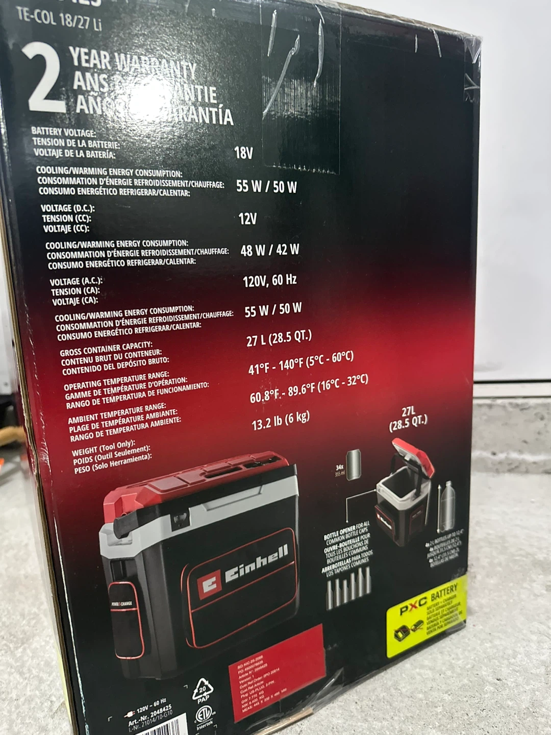 Einhell 18V/120V DC/AC Cordless 27L Cooler/Warmer Box - photo 3