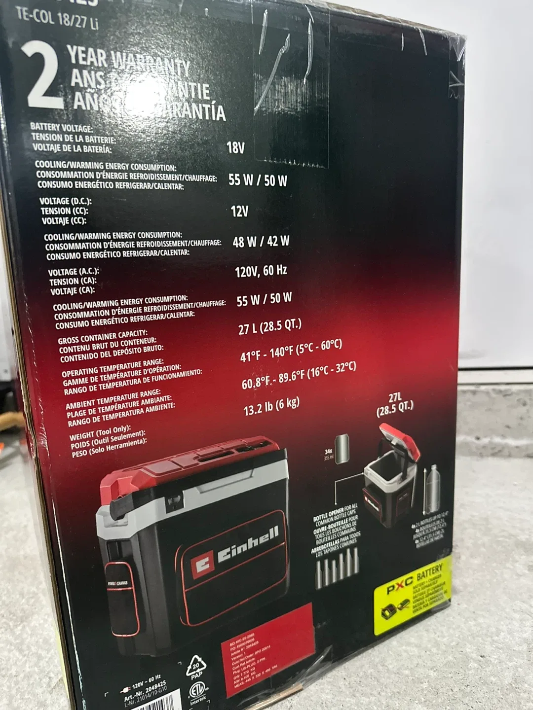 Einhell 18V/120V DC/AC Cordless 27L Cooler/Warmer Box - photo 3