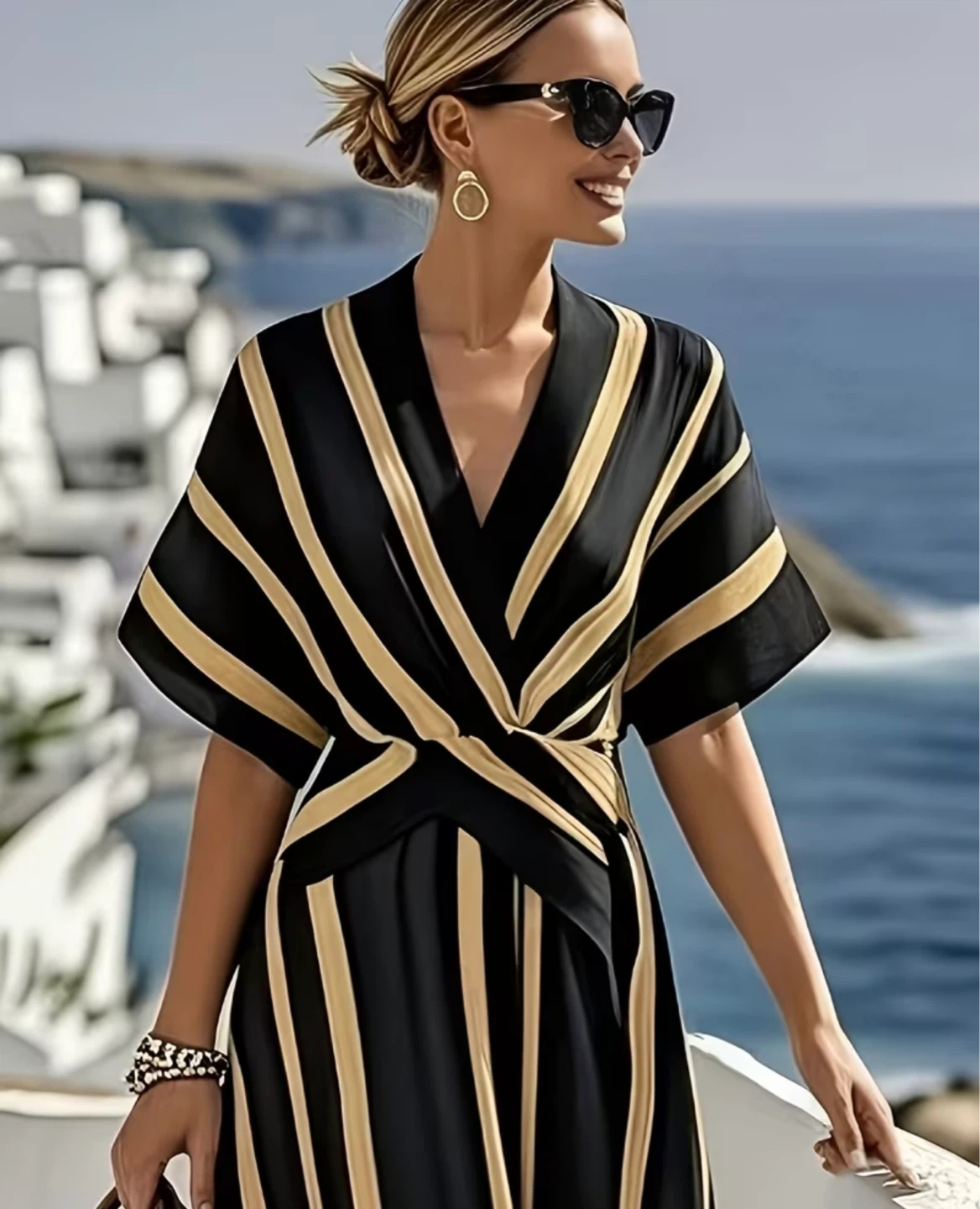 Women's Striped Maxi Dress - photo 4