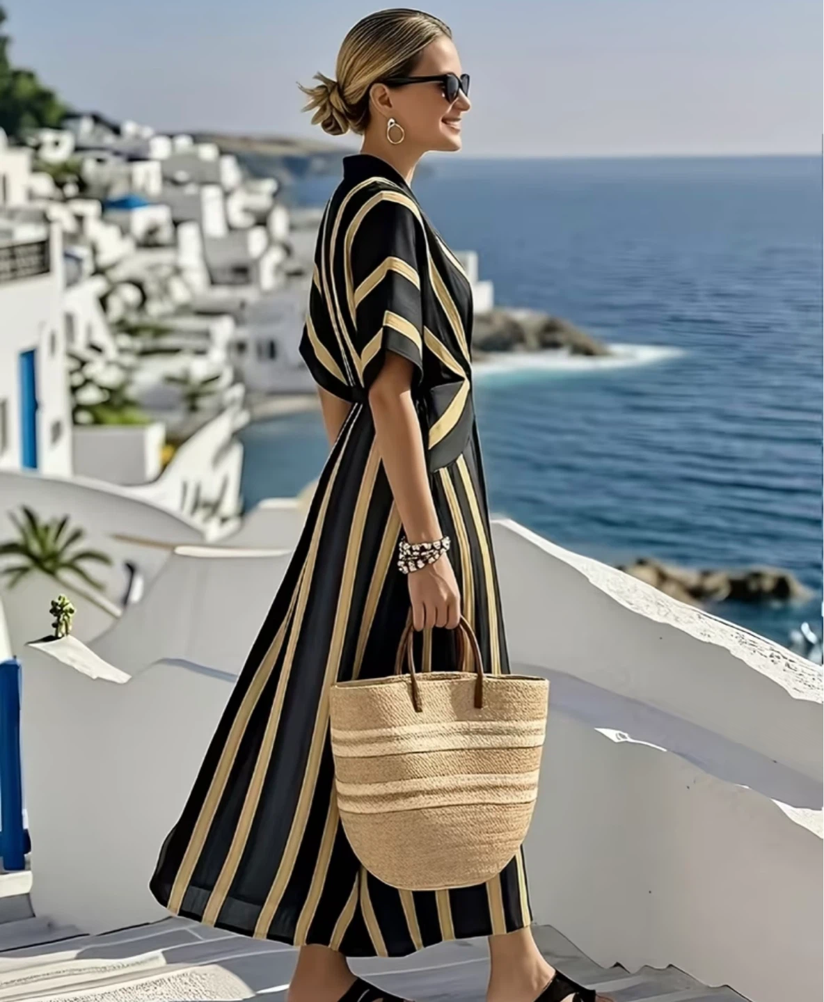 Women's Striped Maxi Dress - photo 2