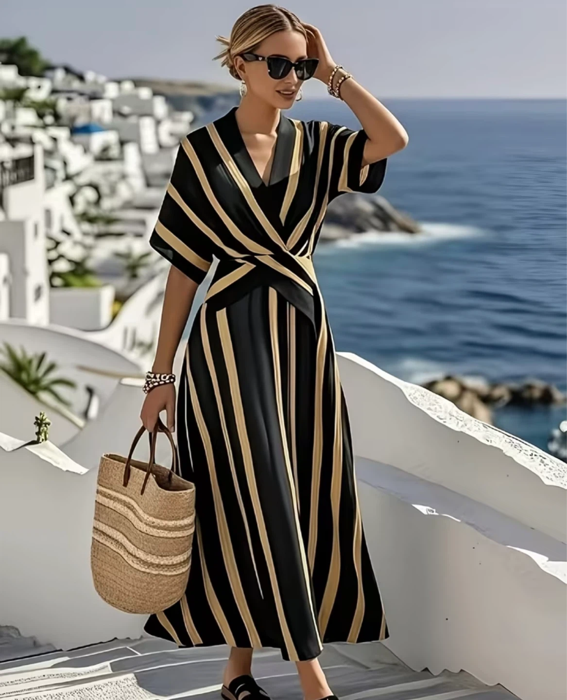 Women's Striped Maxi Dress