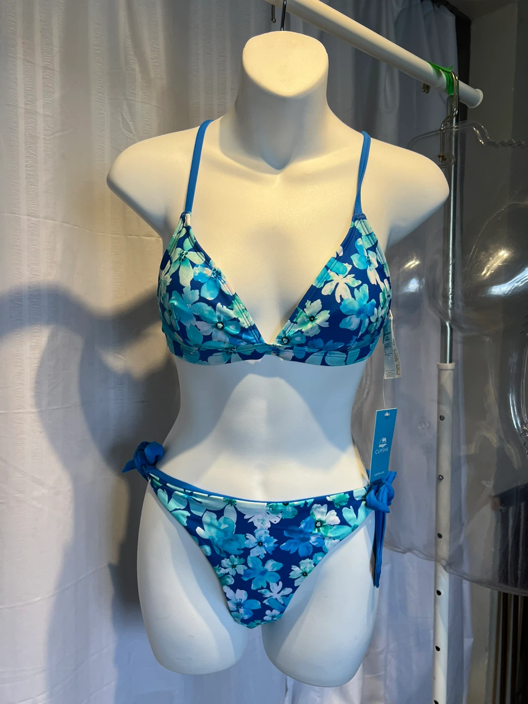 (New) Blue Floral Bikini Set- M