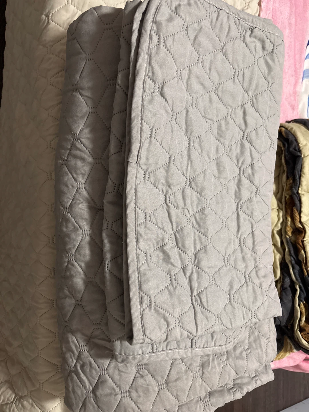 Grey Quilted Blanket