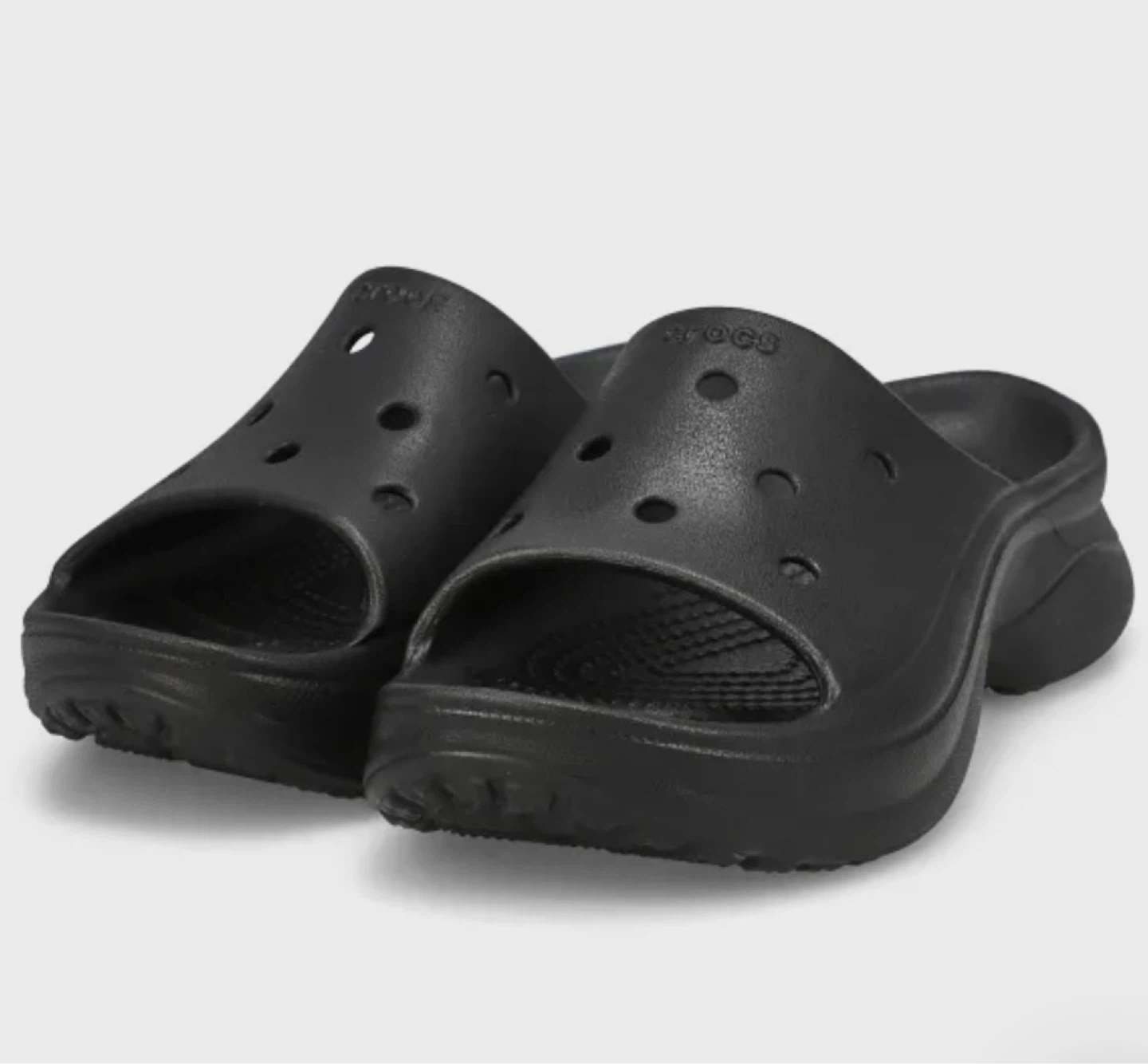 Black Crocs Platform Slides - photo 2