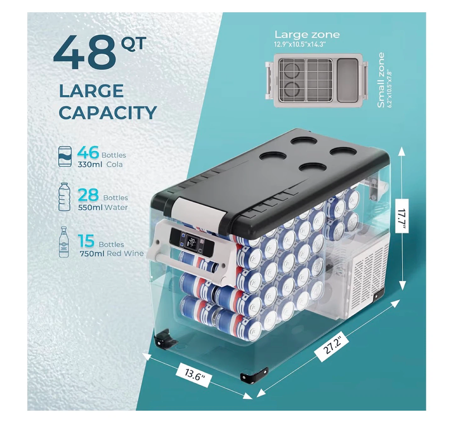 EUHOMY 48 QT Car Refrigerator - photo 3