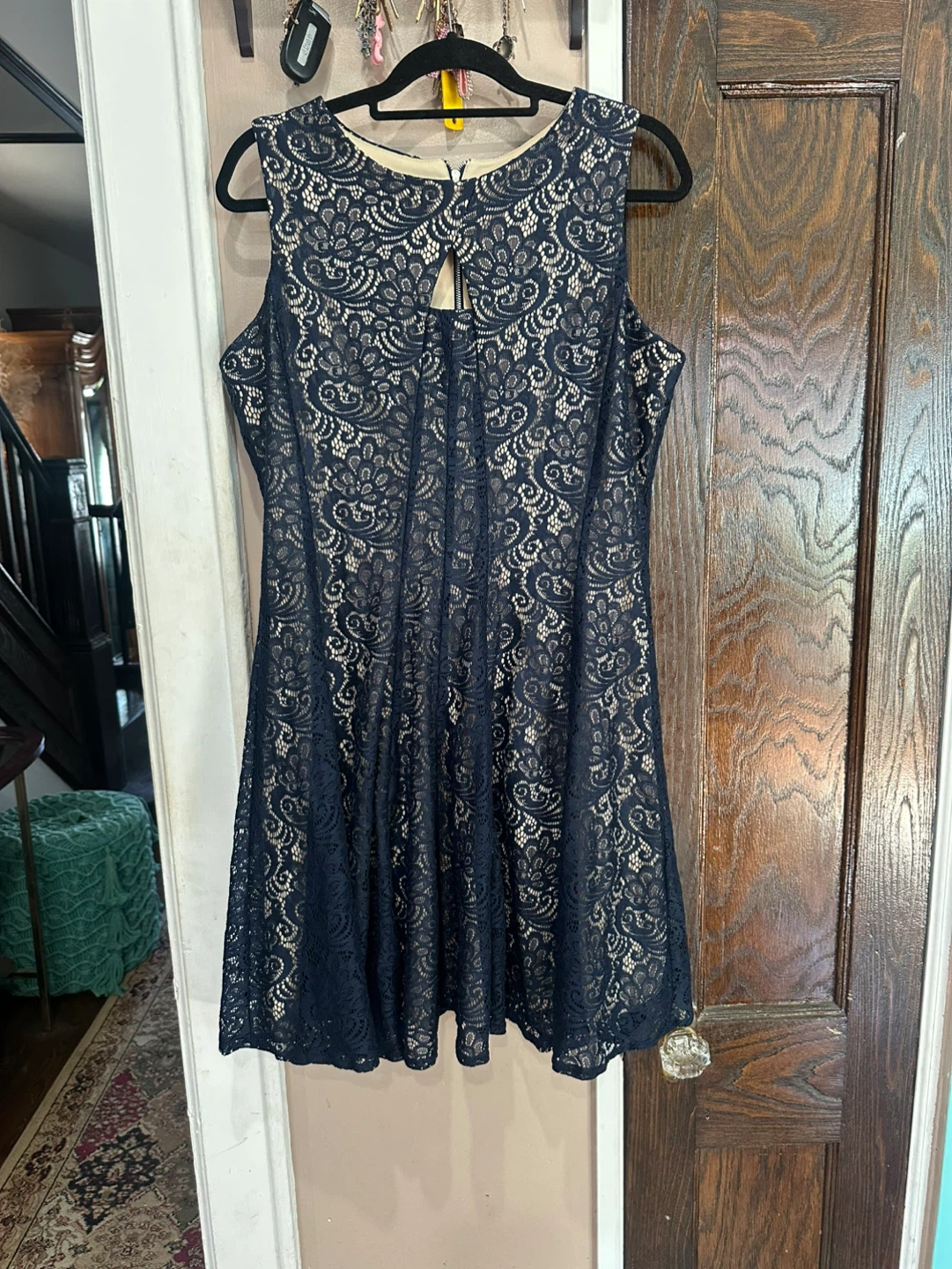Danny & Nicole Navy Lace Dress Size 16