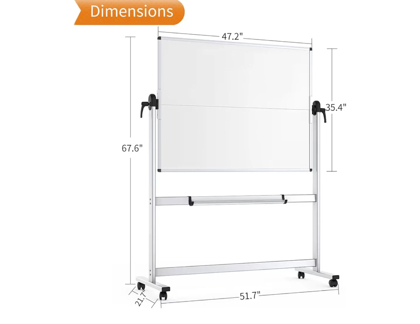 Double-Sided Rolling Whiteboard 47.2" x 35.4" - photo 4