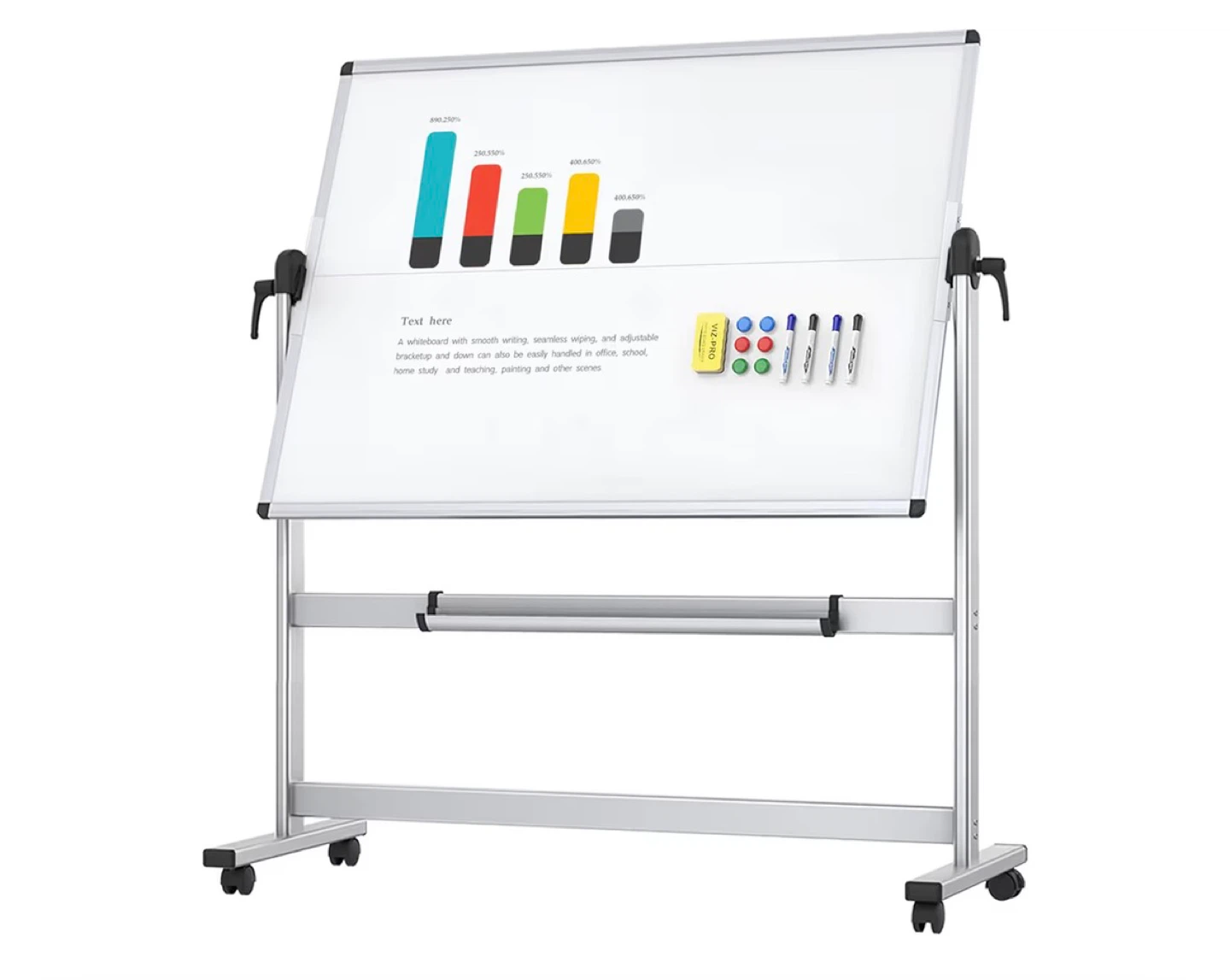 Double-Sided Rolling Whiteboard 47.2" x 35.4"