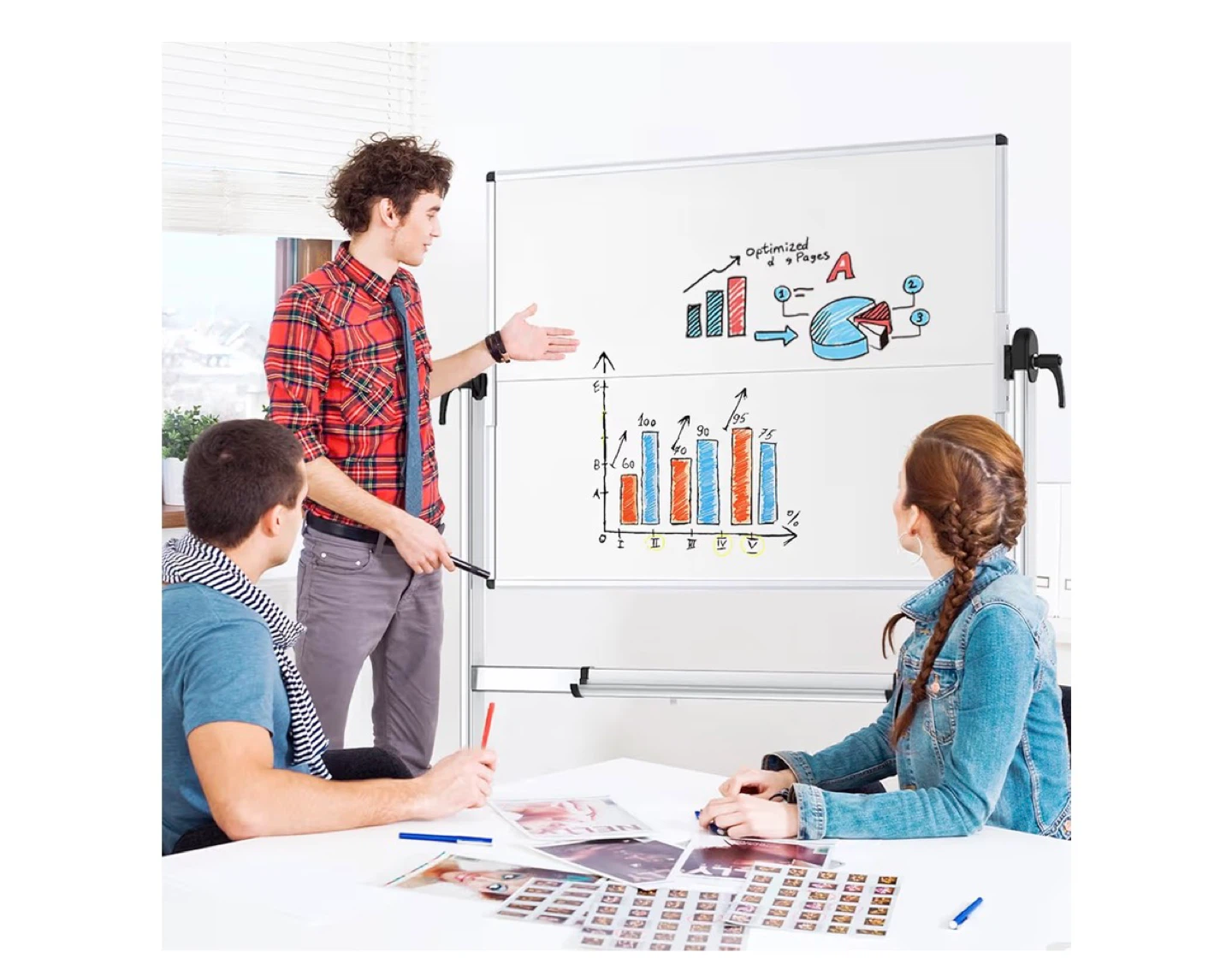 Double-Sided Rolling Whiteboard 47.2" x 35.4" - photo 3