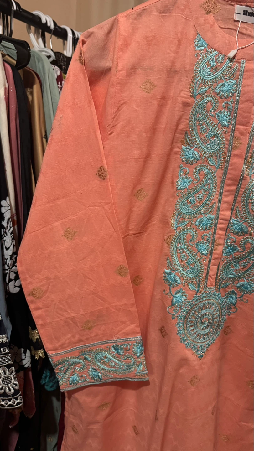 Ideas Pret Coral Kurti with Blue Embroidery - XS - photo 3