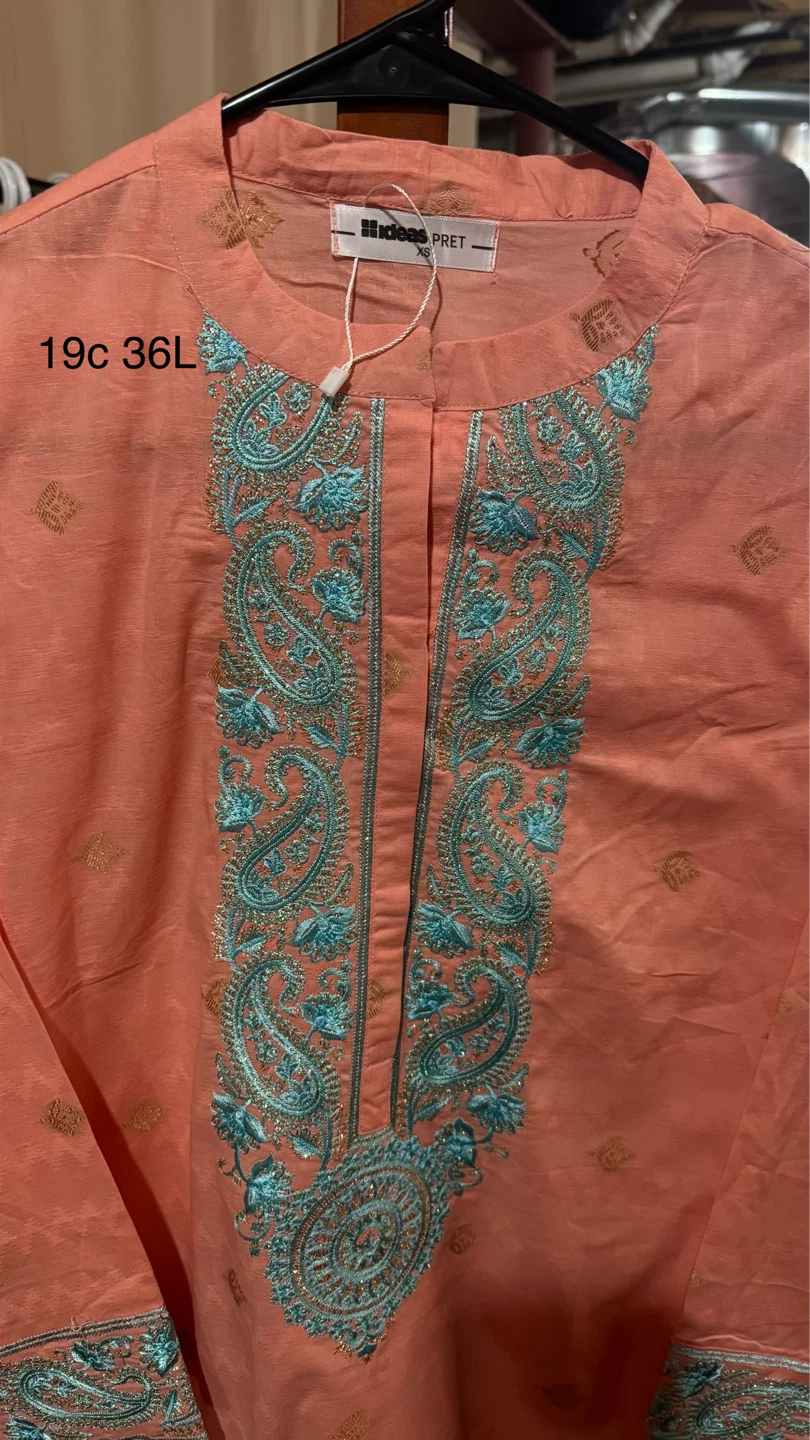 Ideas Pret Coral Kurti with Blue Embroidery - XS - photo 2