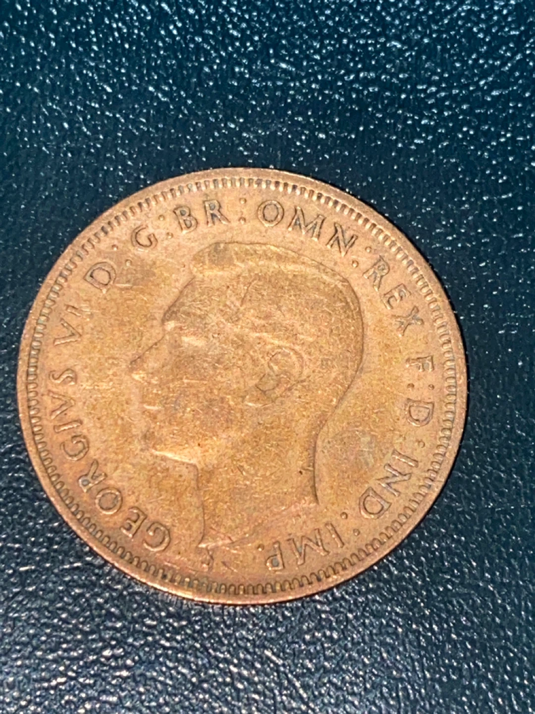 1945 King George VI Half Penny Coin