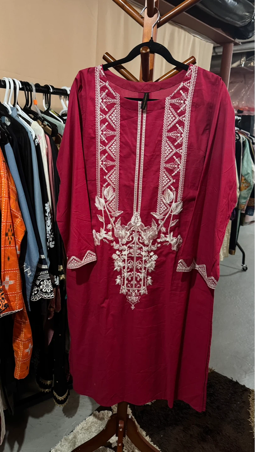 Embroidered Red Kurti by baroque brand