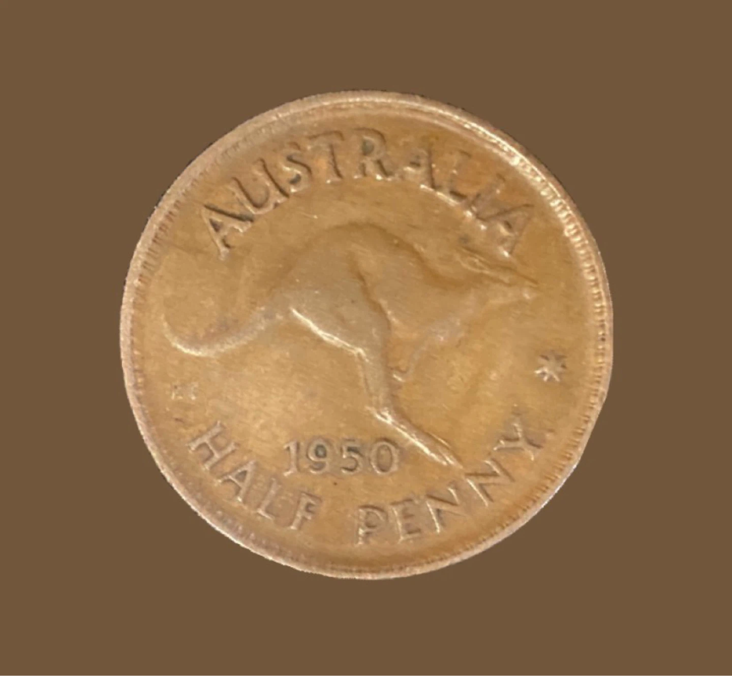 1950 Australia Half Penny Coin - photo 2
