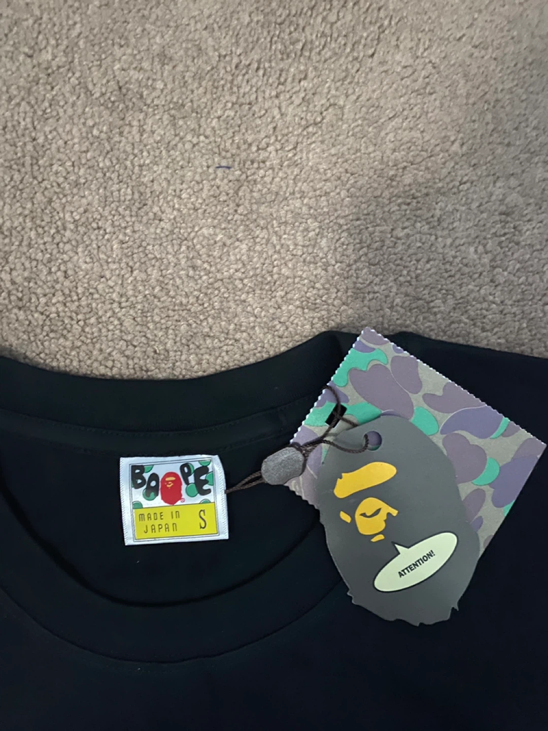 BAPE APE Full Camo T-Shirt Black/Blue Size S - photo 2