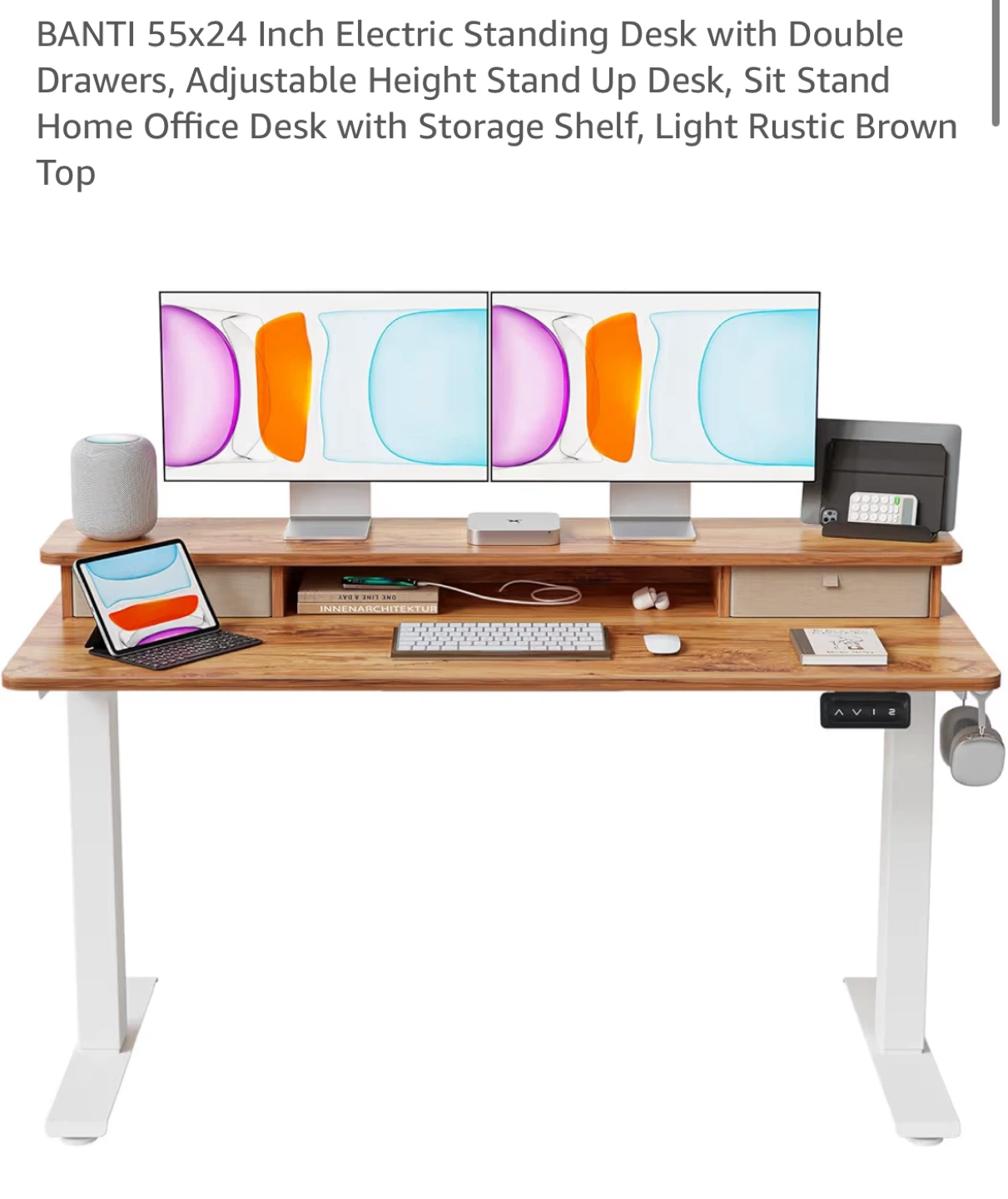 Banti 55x24 Inch Electric Standing Desk
