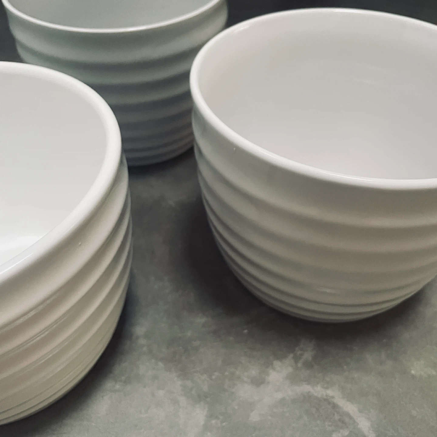 Set of 3 White Ceramic Planters