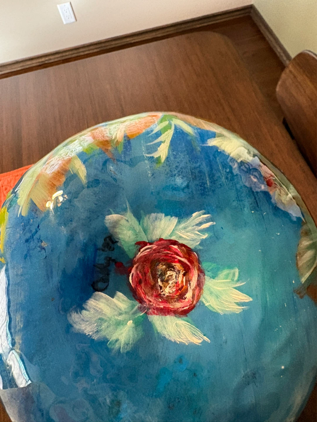 Hand-Painted Gourd Birdhouse with Floral Design - photo 4
